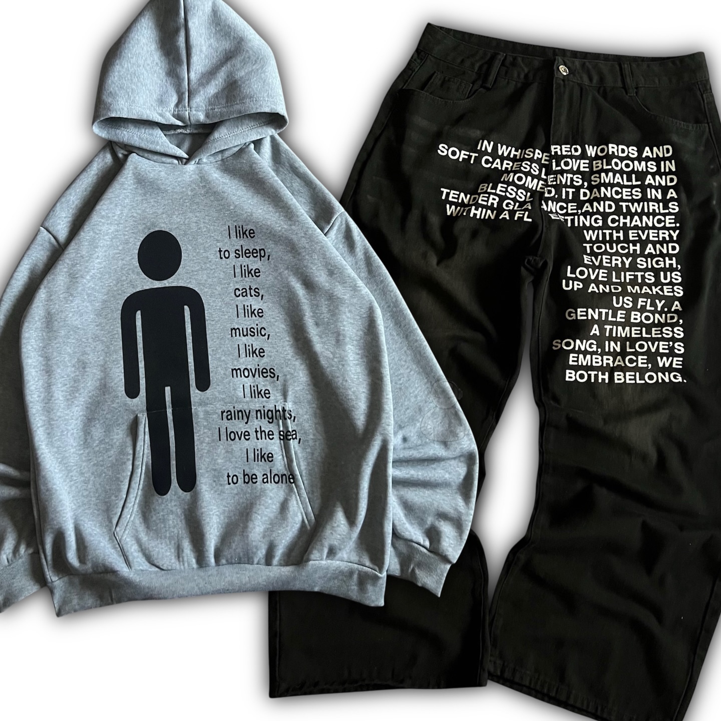 Embroidery Fashion - Conjuntos de Hoodies Masculinos com Estampa