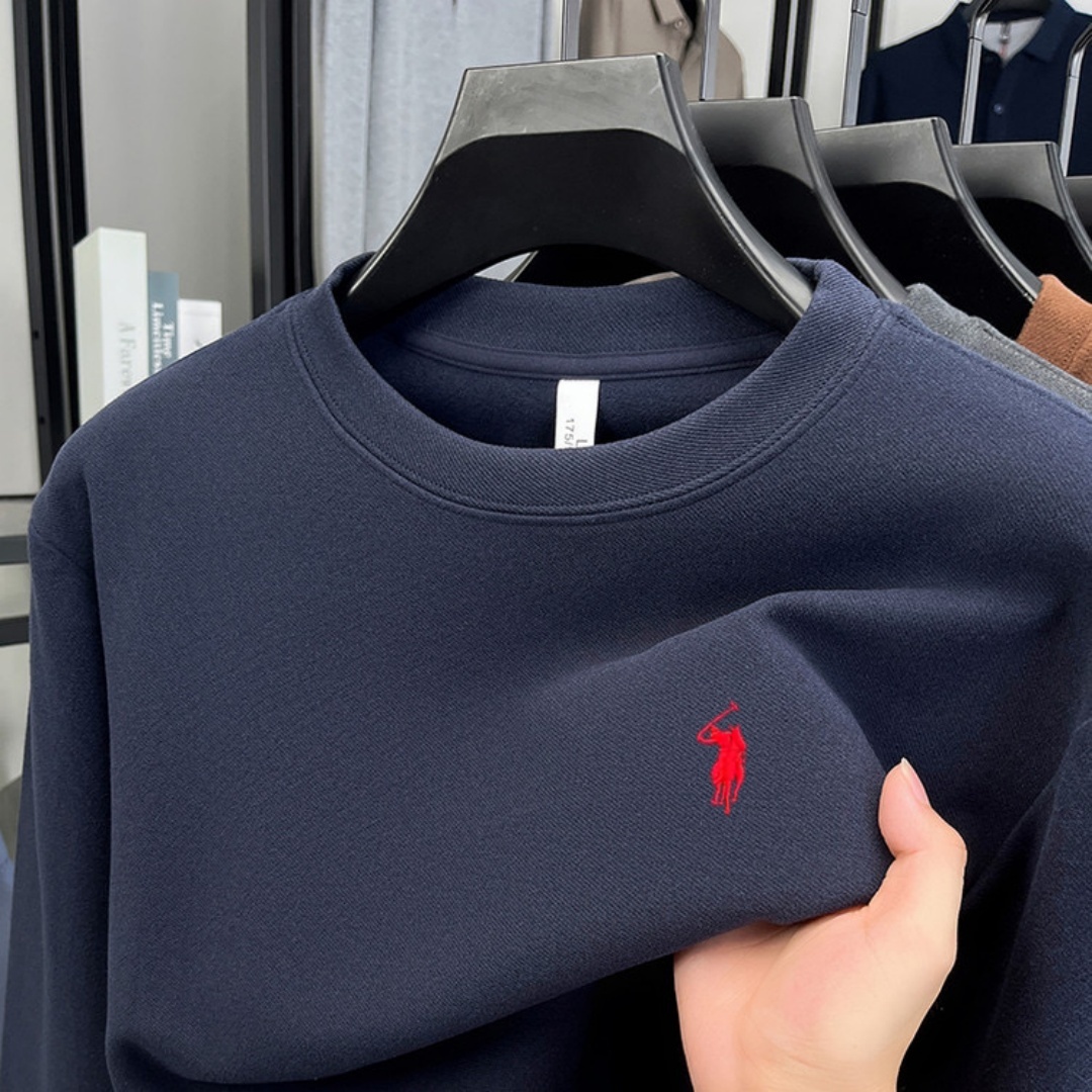 Embroidery Fashion - Camisa polo masculina de manga longa