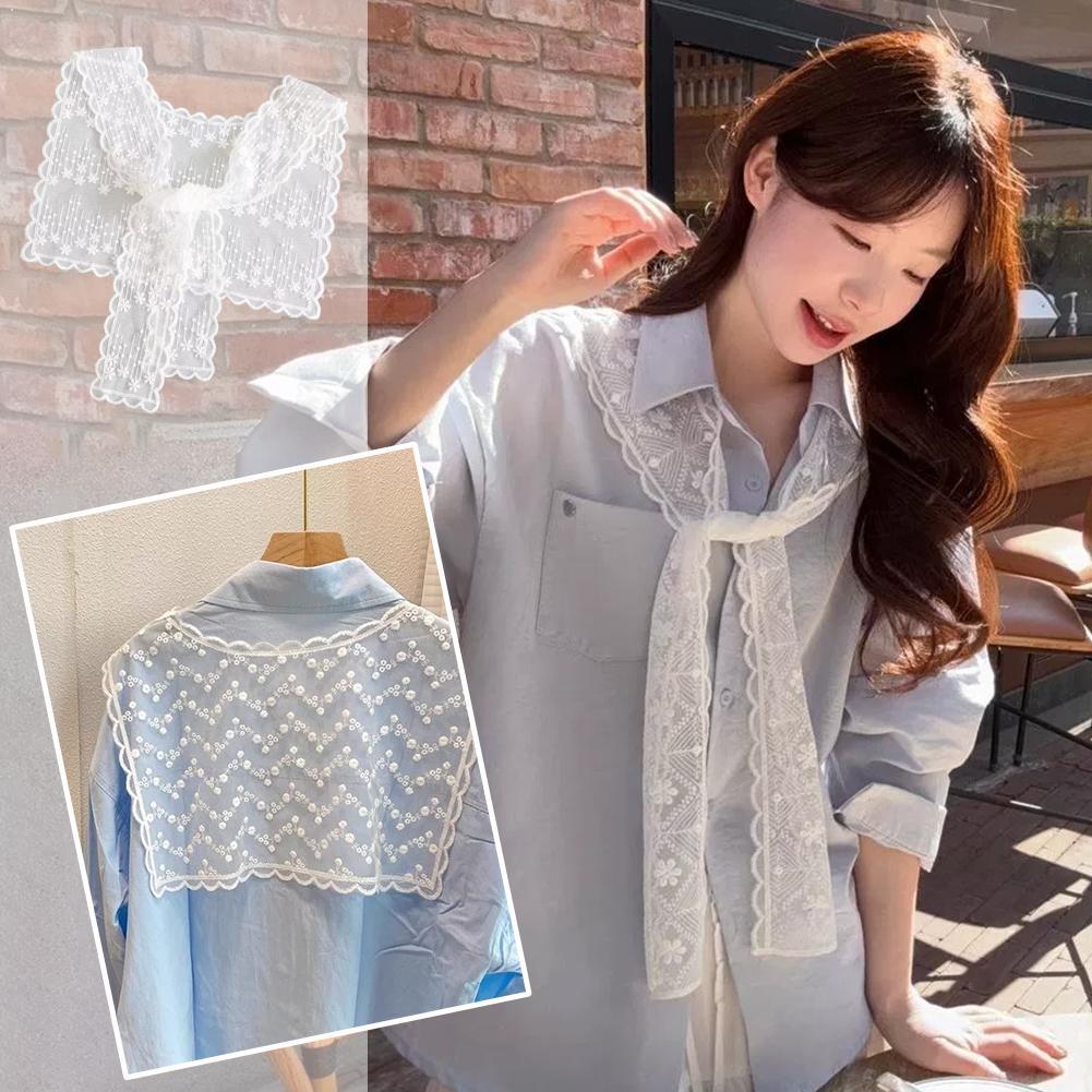 Embroidery On Shirt - Lenço de Renda Francesa para Mulheres,