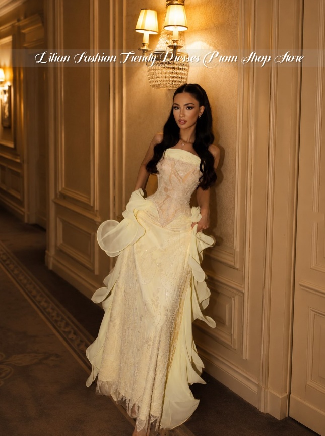 Embroidery Yellow Dress - Vestido de Baile Tomara que Caia