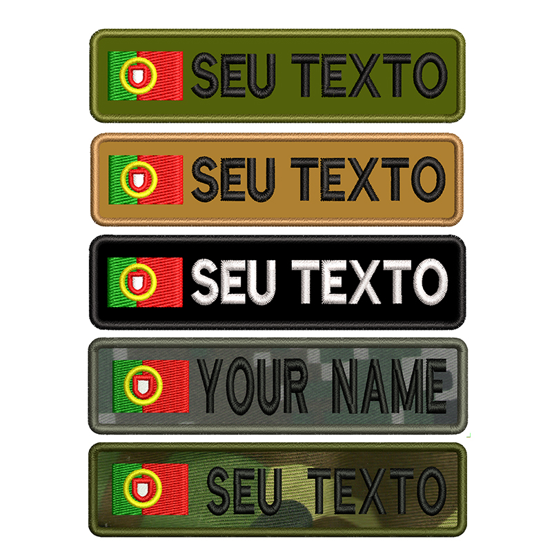 Embroidery Quote - Bandeira de portugal nome personalizado remendo