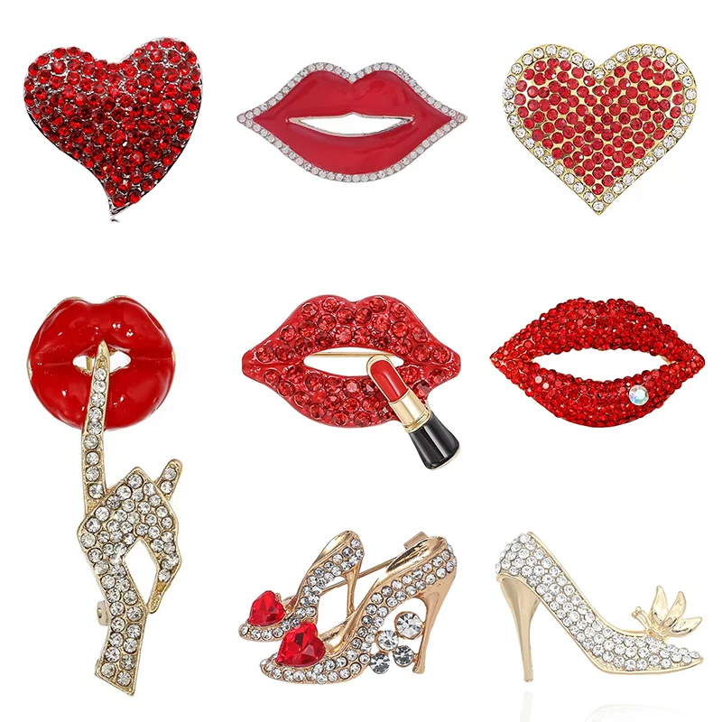 Embroidery Lips - 1pc lábios rainha broche para mulheres