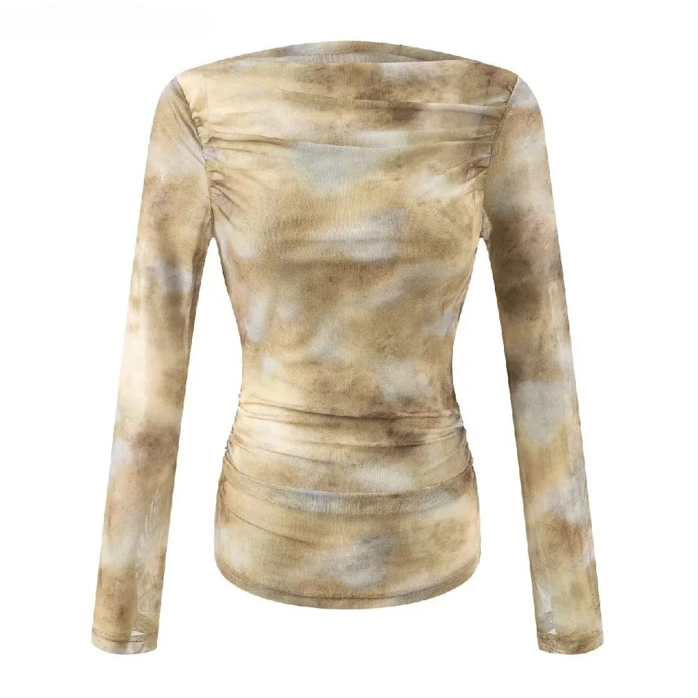 Embroidery Fashion - Camiseta Feminina 2025 com Estampa Tie-Dye