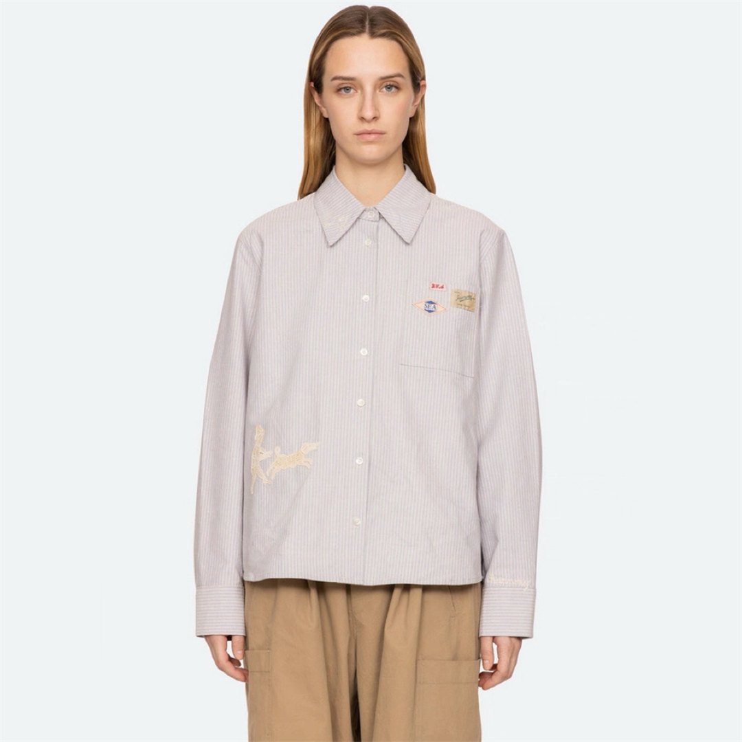 Embroidery York - Camisa Listrada Nova York Estilo Colegial