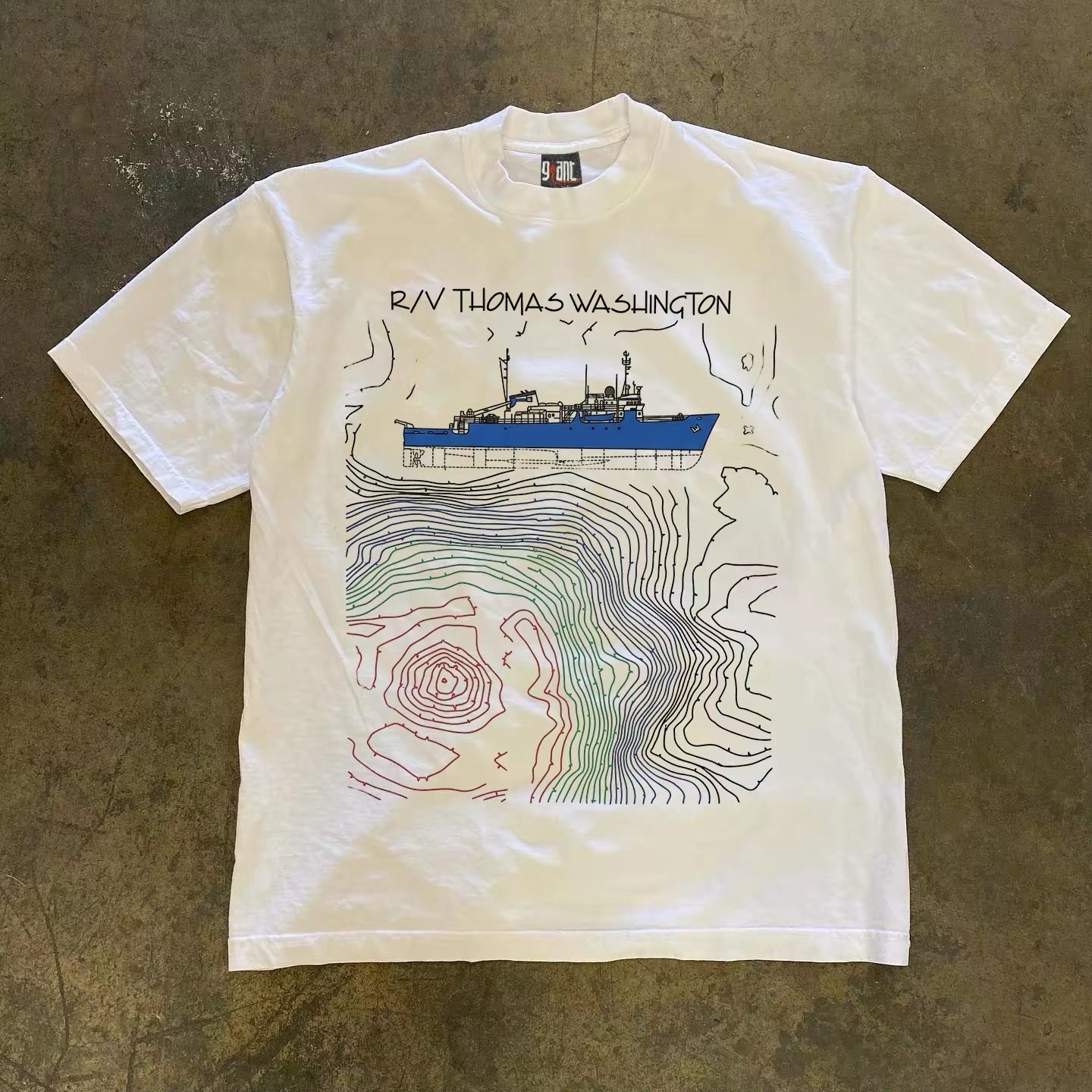Y2K American Vintage Ocean Tee - Embroidery Normal Map avaliação e preço