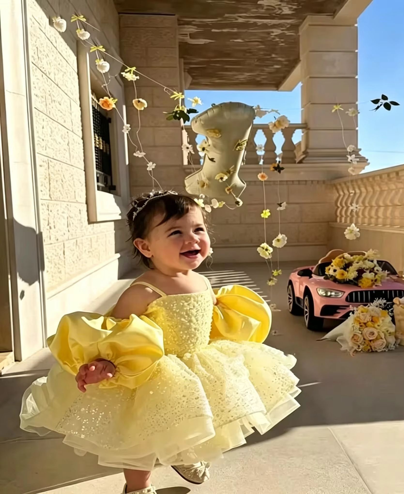 Vestidos fofos de flor amarela - Embroidery Yellow Dress avaliação e preço