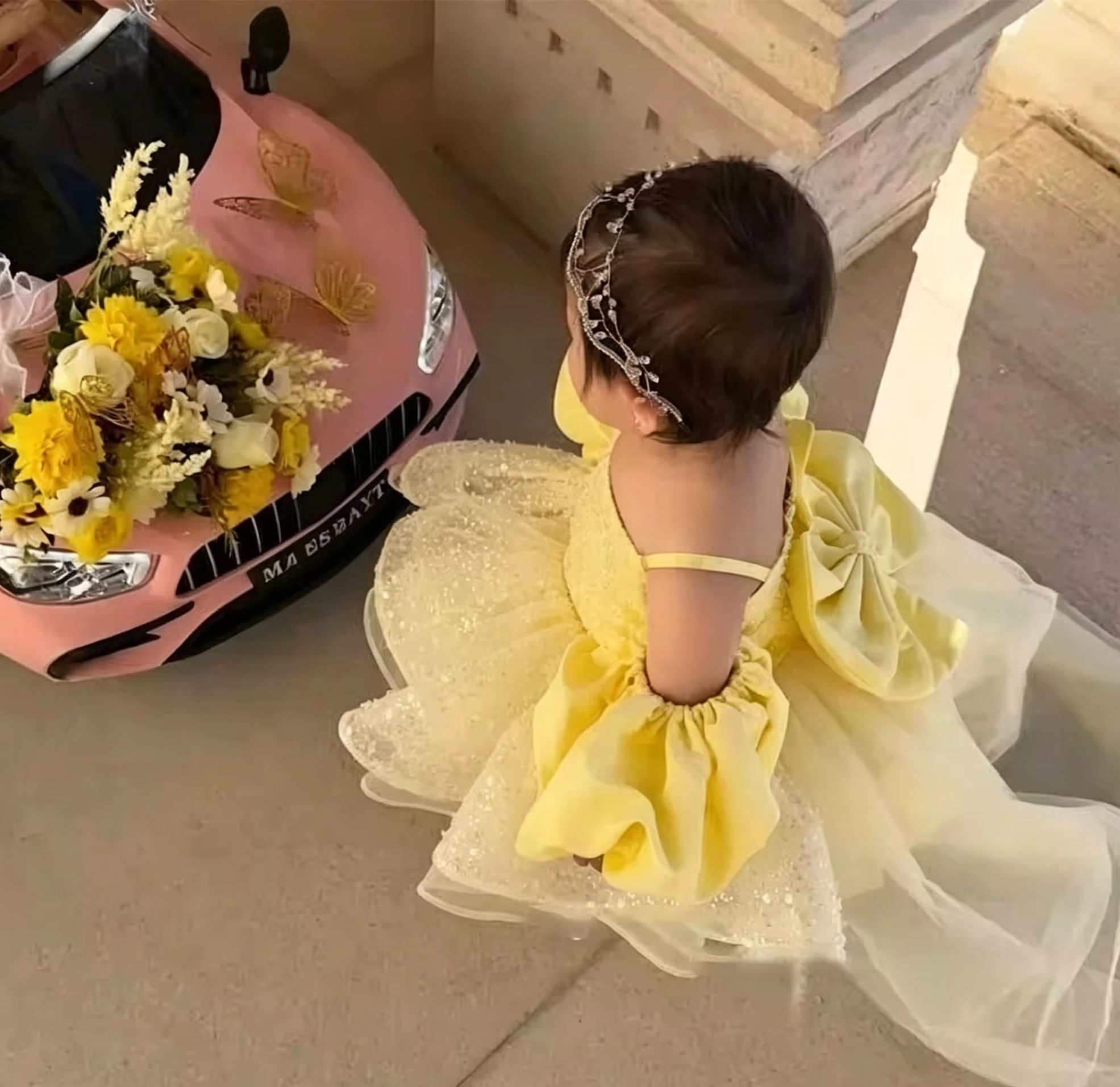 Vestidos fofos de flor amarela - Embroidery Yellow Dress avaliação e preço