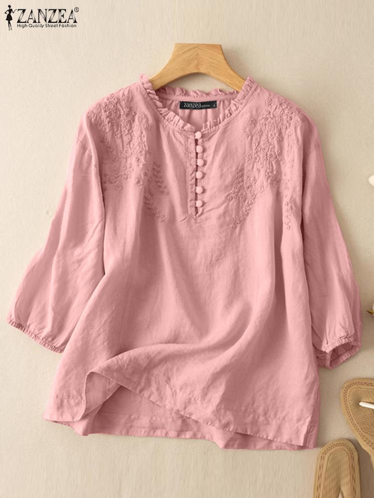 Zanzea verão camisas vintage e - Embroidery On Shirt avaliação e preço