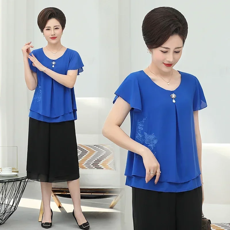 Conjunto casual de camisa chif - Embroidery On Shirt avaliação e preço