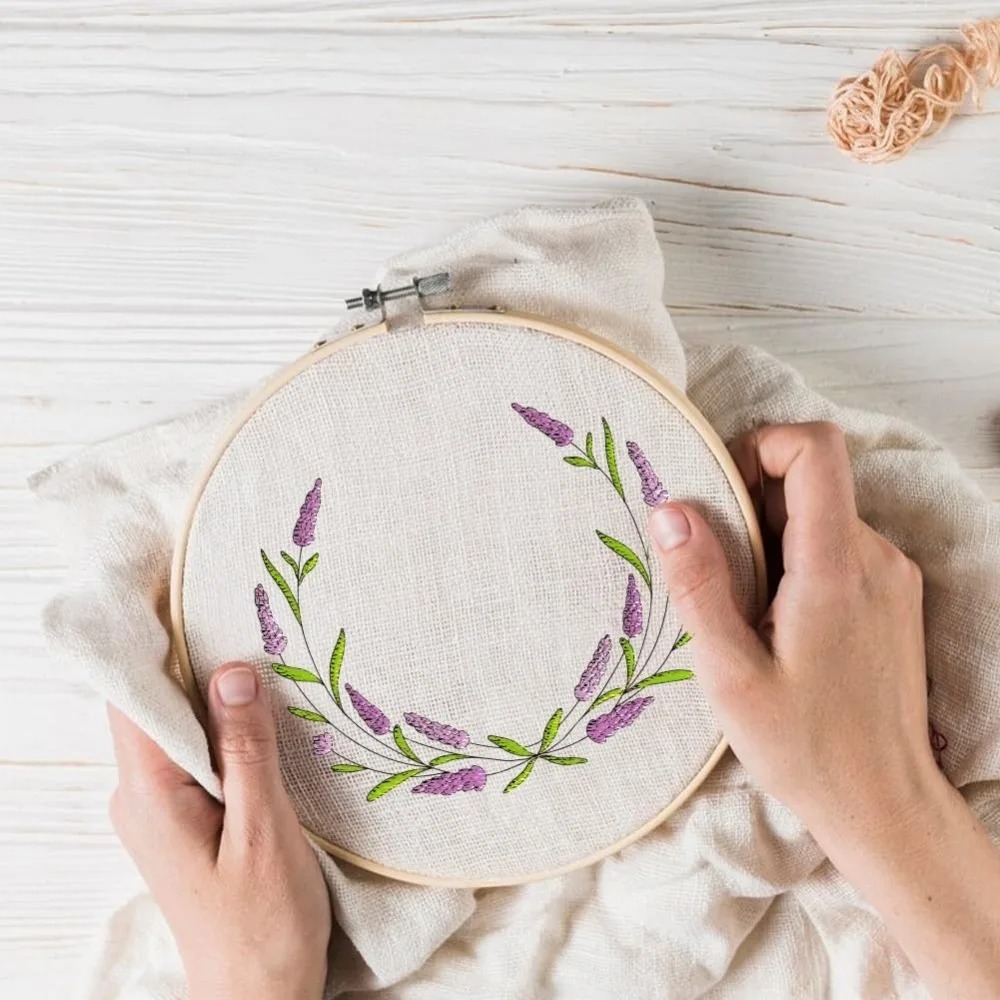 4 folhas lavanda flor borbolet - Embroidery Flower avaliação e preço