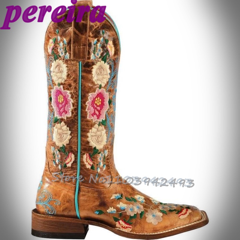 Botas de flores bordadas rosa  - Embroidery Flower avaliação e preço