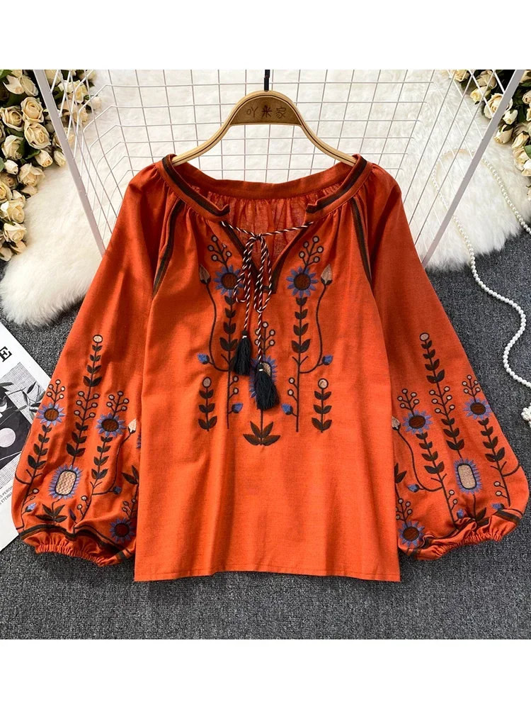 Mulheres primavera blusa estil - Embroidery On Shirt avaliação e preço
