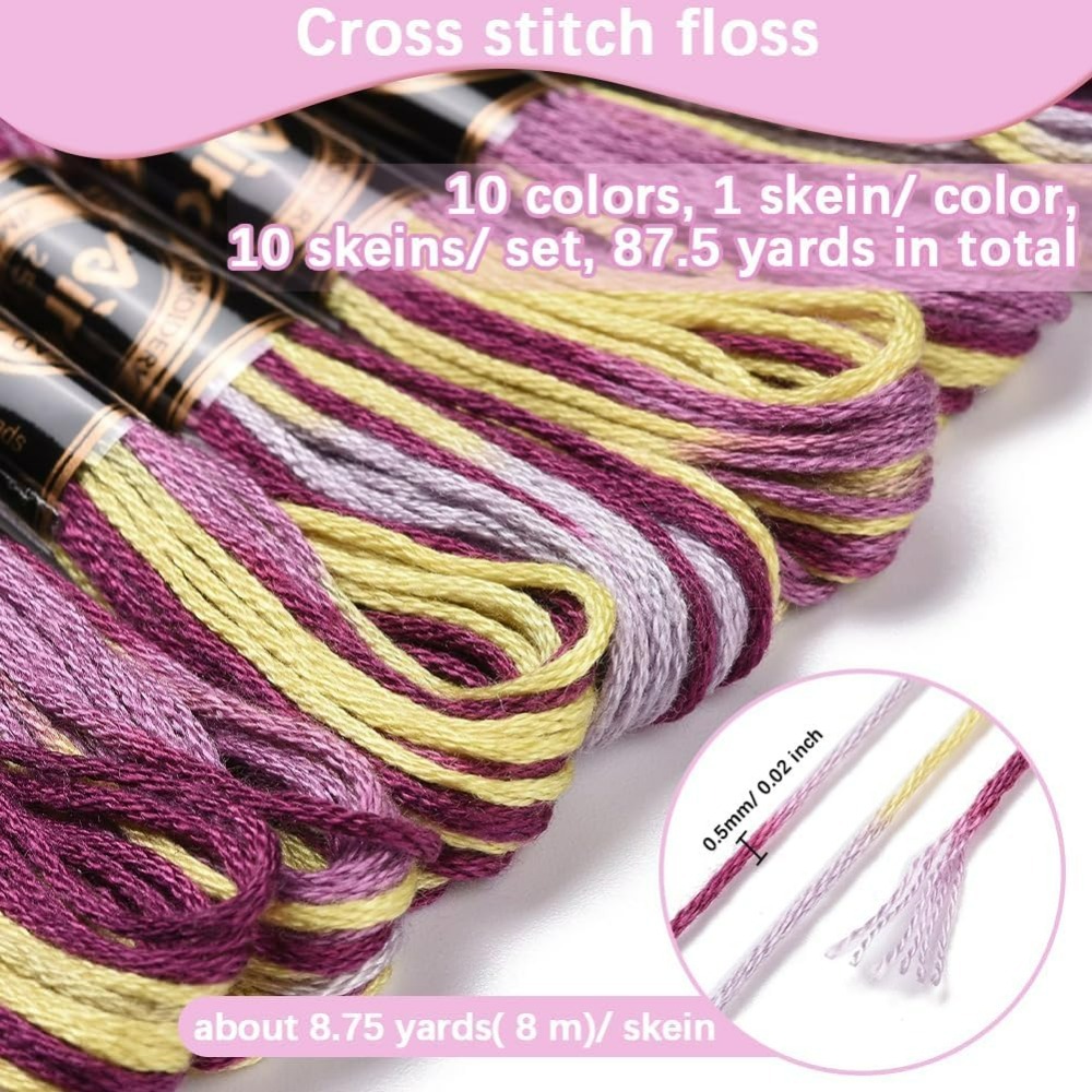 6 fios roxo variegado bordado  - Embroidery Bracelet avaliação e preço