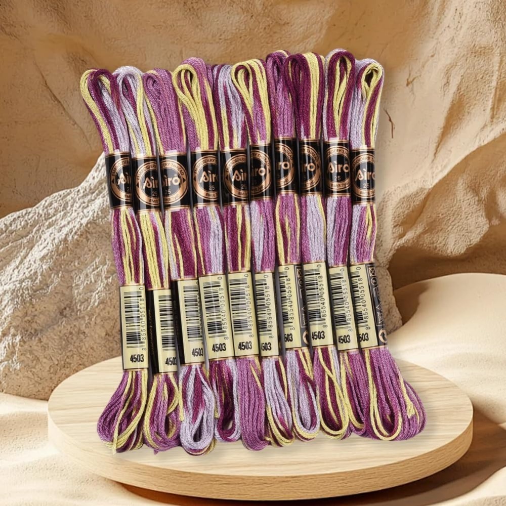 6 fios roxo variegado bordado  - Embroidery Bracelet avaliação e preço