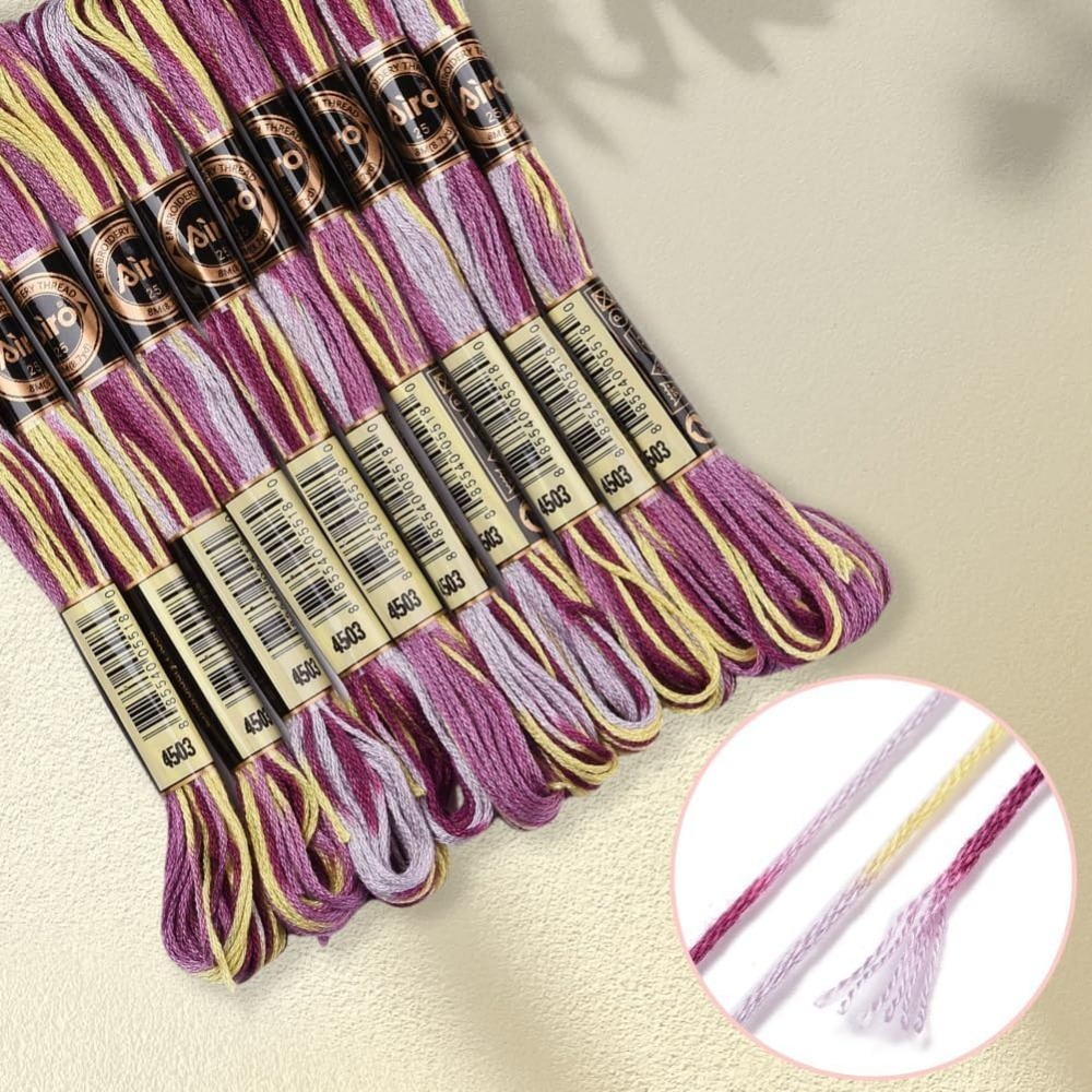 6 fios roxo variegado bordado  - Embroidery Bracelet avaliação e preço