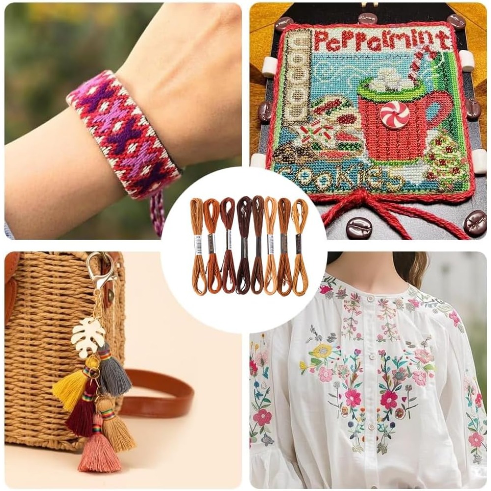 8 Meadas de Linha de Bordar Ma - Embroidery Bracelet avaliação e preço