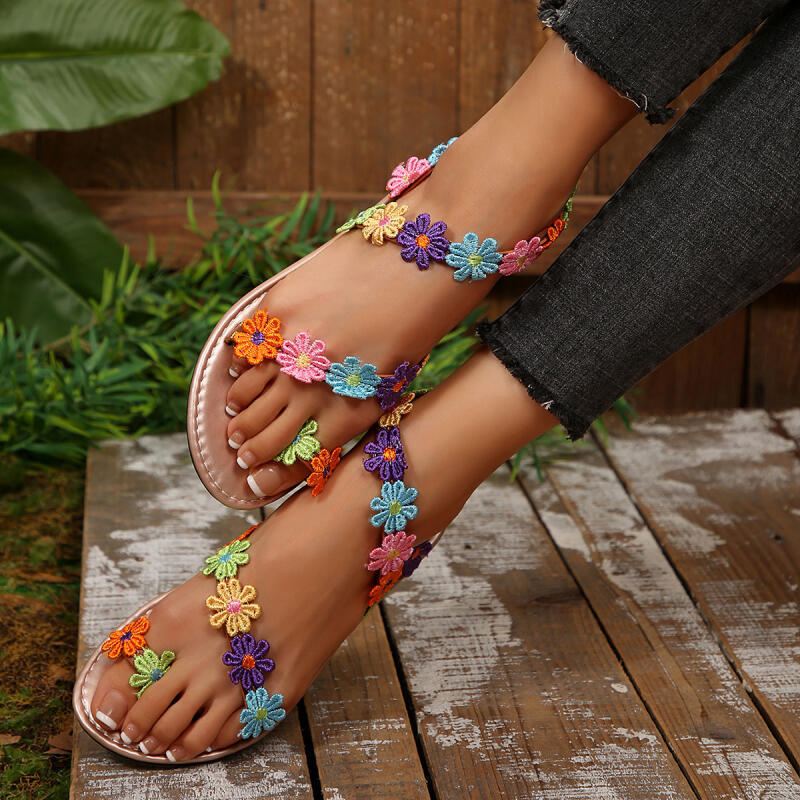 Sandálias Femininas de Verão 2 - Embroidery Flower avaliação e preço