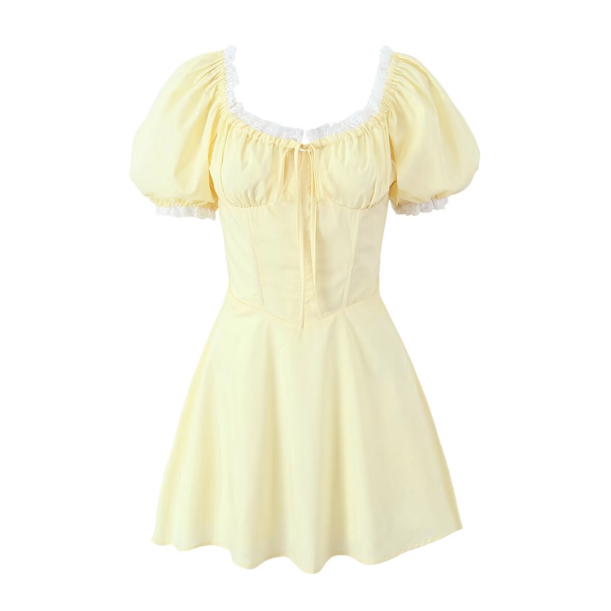 Vestido Mini Bodycon Amarelo D - Embroidery Yellow Dress avaliação e preço