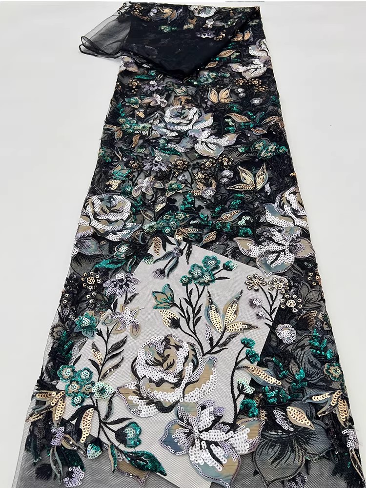 1 jarda de novo tecido de malh - Embroidery Flower avaliação e preço