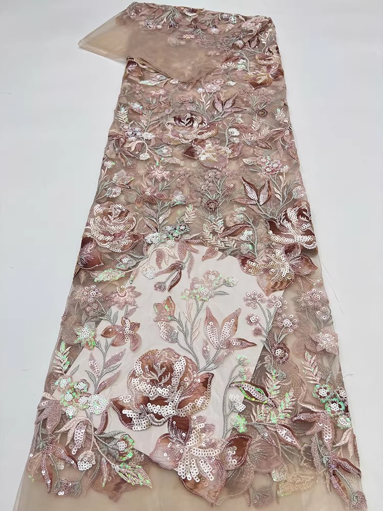 1 jarda de novo tecido de malh - Embroidery Flower avaliação e preço
