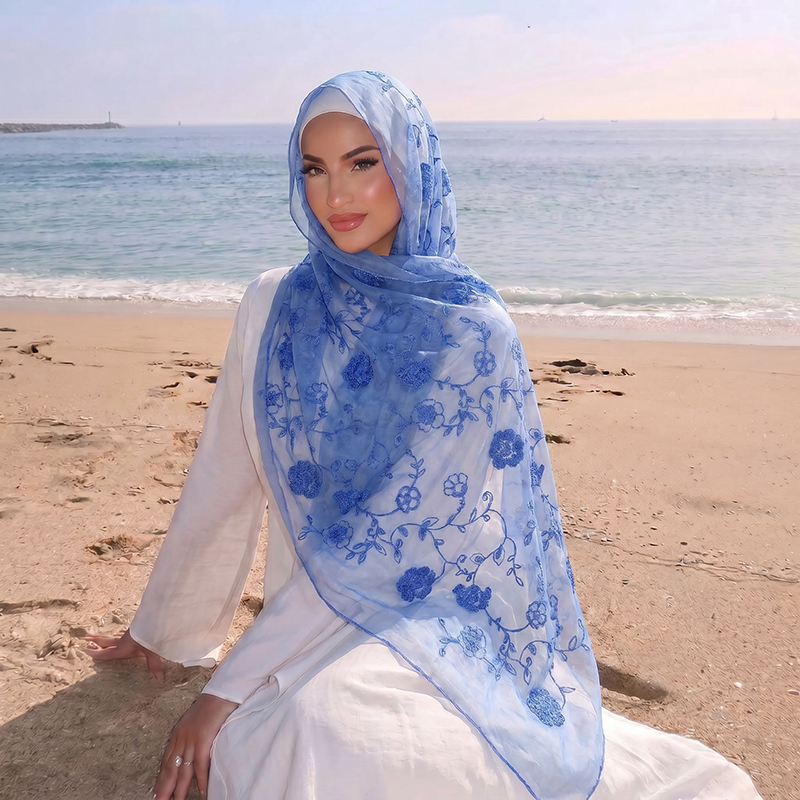 Lenço Hijab Muçulmano com Bord - Embroidery Fashion avaliação e preço