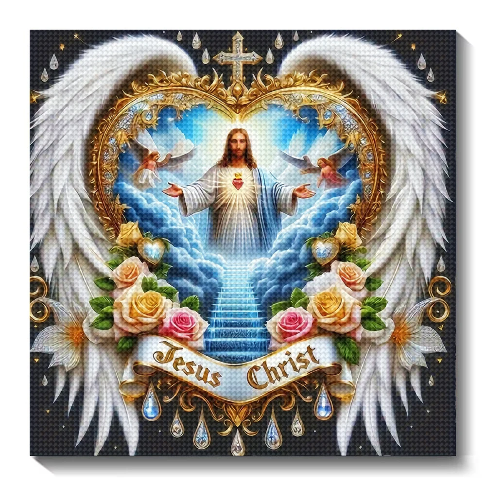 5d diy pintura diamante retrat - Embroidery Jesus avaliação e preço