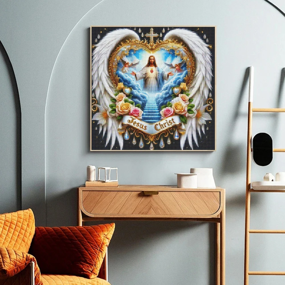 5d diy pintura diamante retrat - Embroidery Jesus avaliação e preço