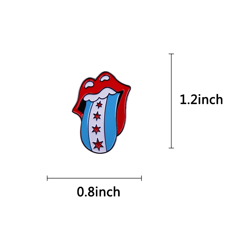 Chicago bandeira esmalte pino  - Embroidery Lips avaliação e preço