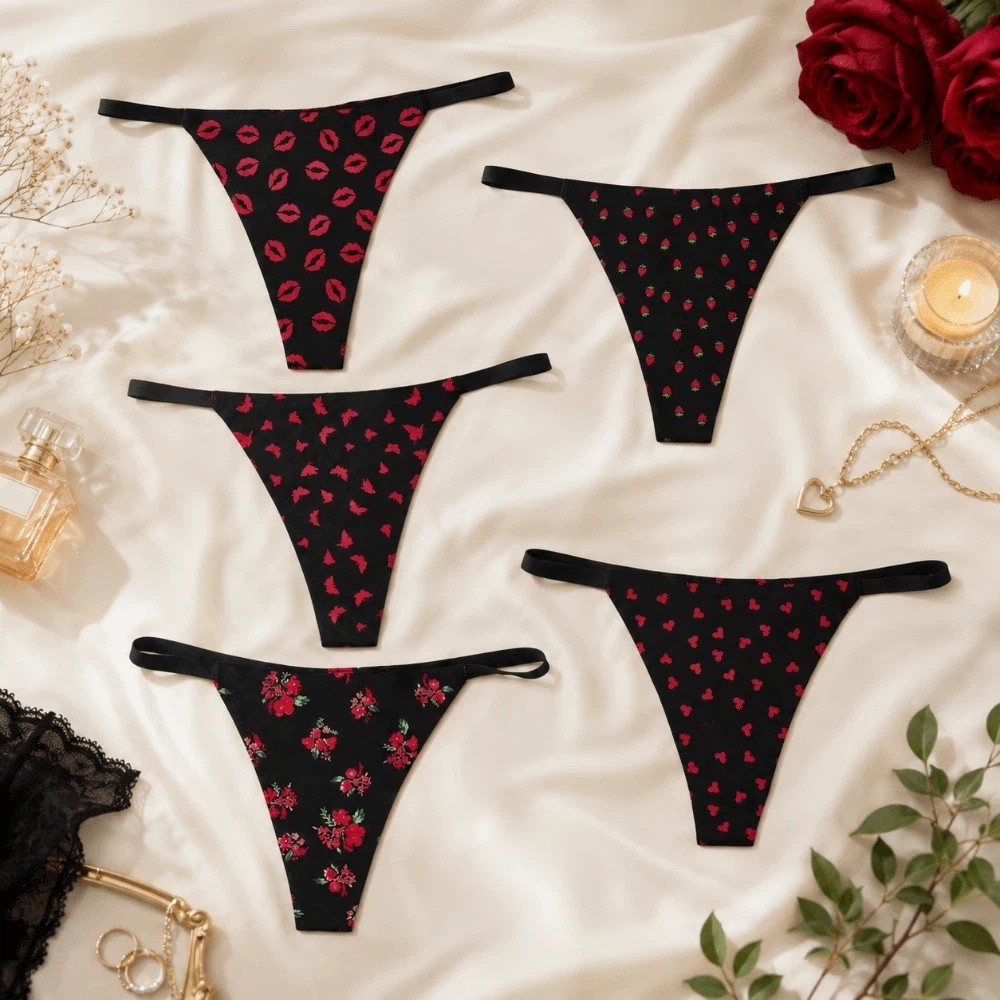 Tangas Femininas Elegantes Sem - Embroidery Lips avaliação e preço