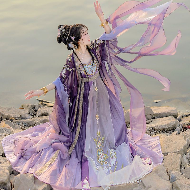 Vestido Hanfu Chinês para Mulh - Embroidery Yellow Dress avaliação e preço