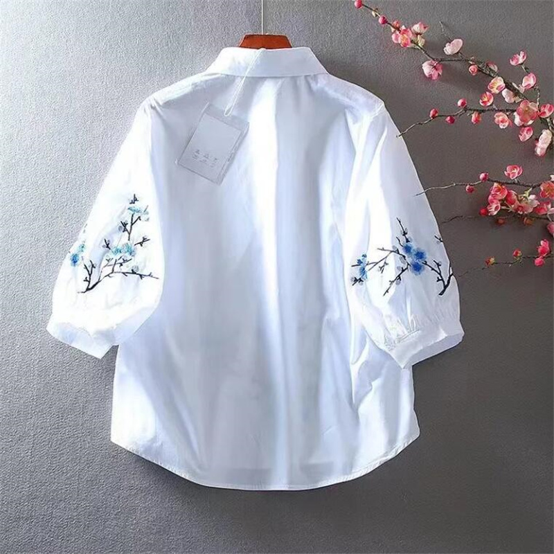 Blusa bordada branca feminina, - Embroidery On Shirt avaliação e preço