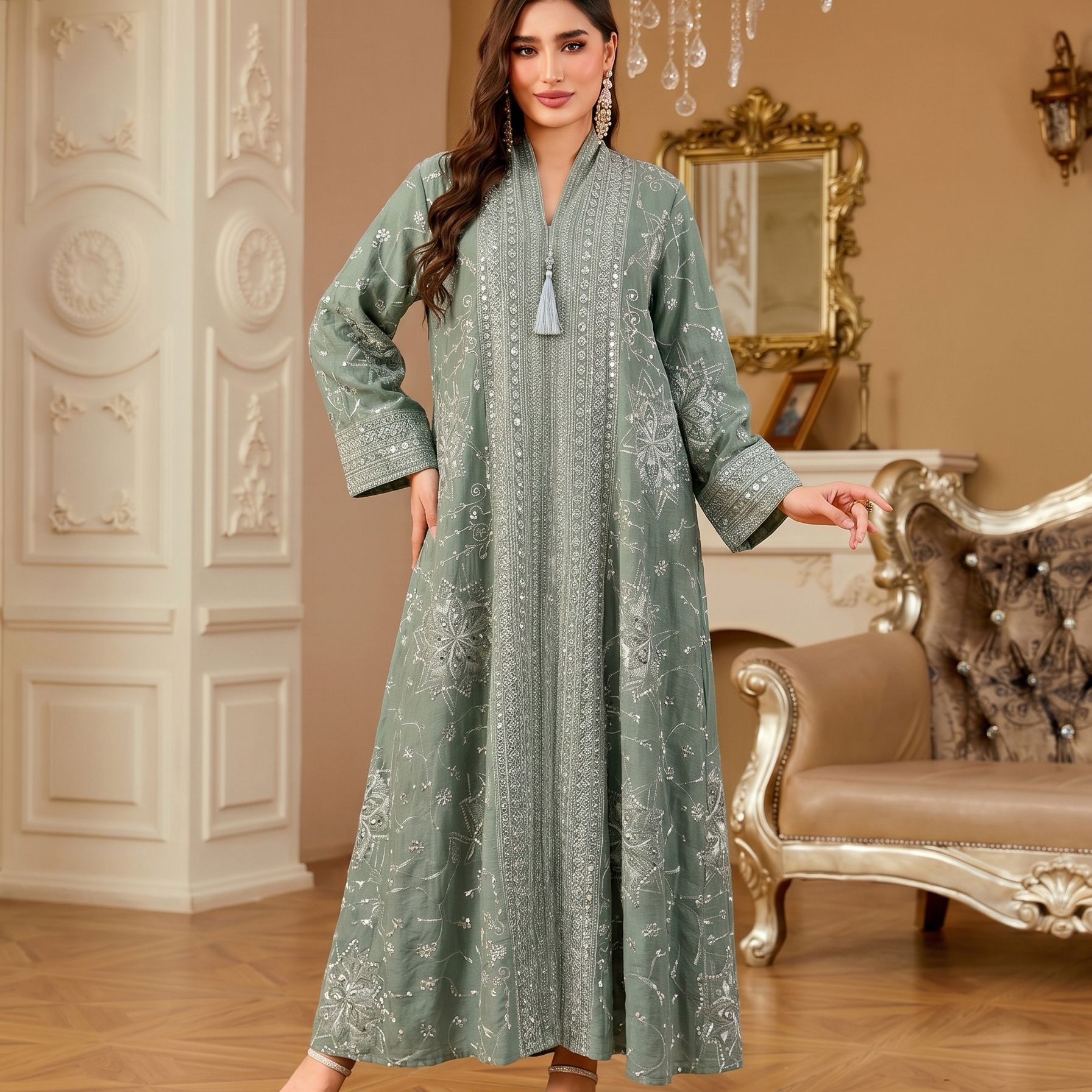 Vestido Feminino Elegante Kl25 - Embroidery Yellow Dress avaliação e preço